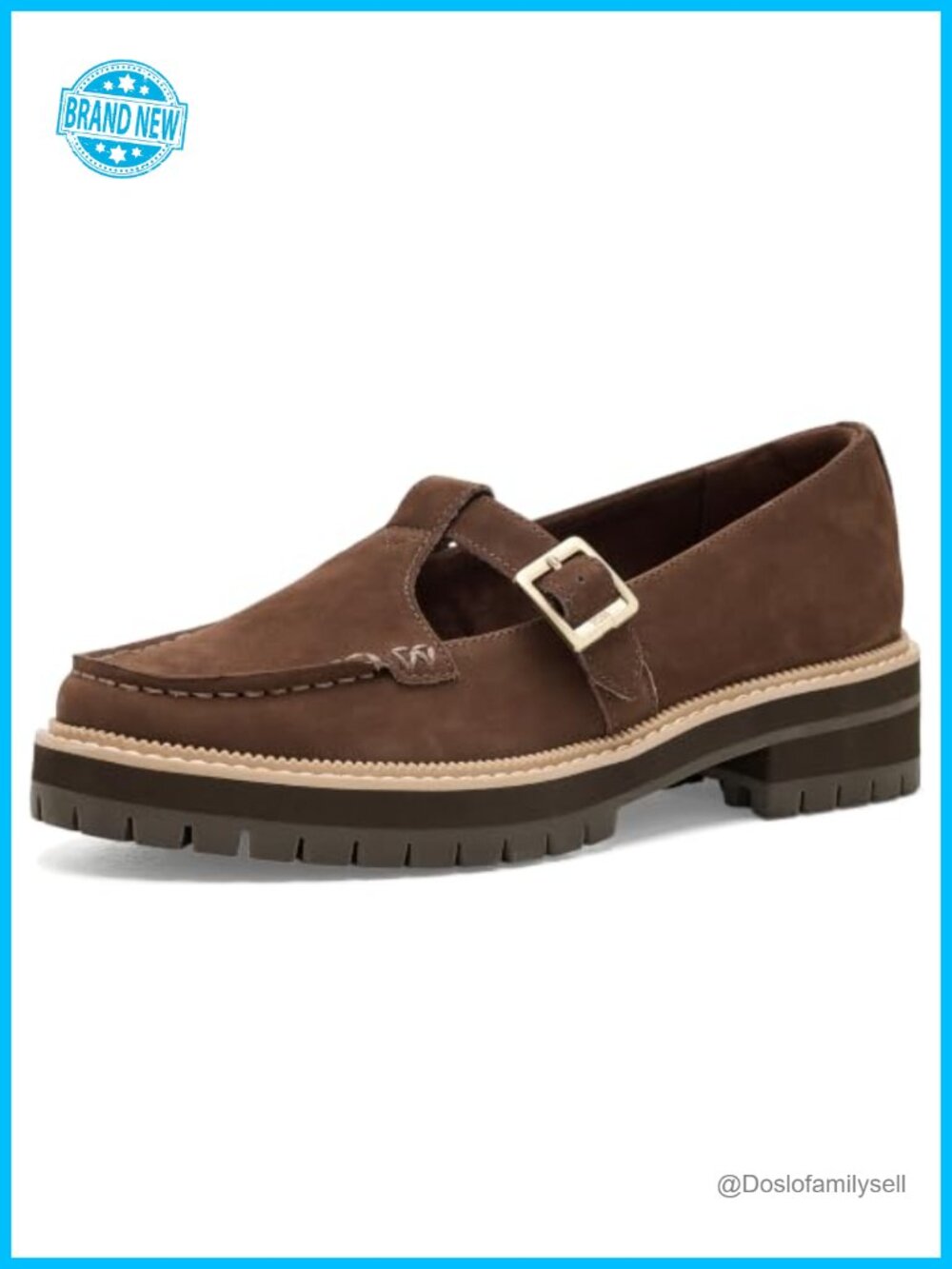TOMS Cara Mary Jane Leather Flats Buckle Closure Casual Low Heel